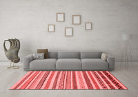 Machine Washable Abstract Red Modern Rug, wshabs2230red