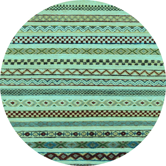Round Abstract Light Blue Modern Rug, abs2230lblu