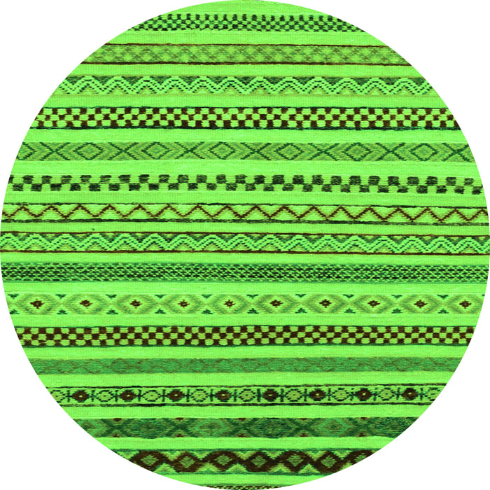 Round Abstract Green Modern Rug, abs2230grn