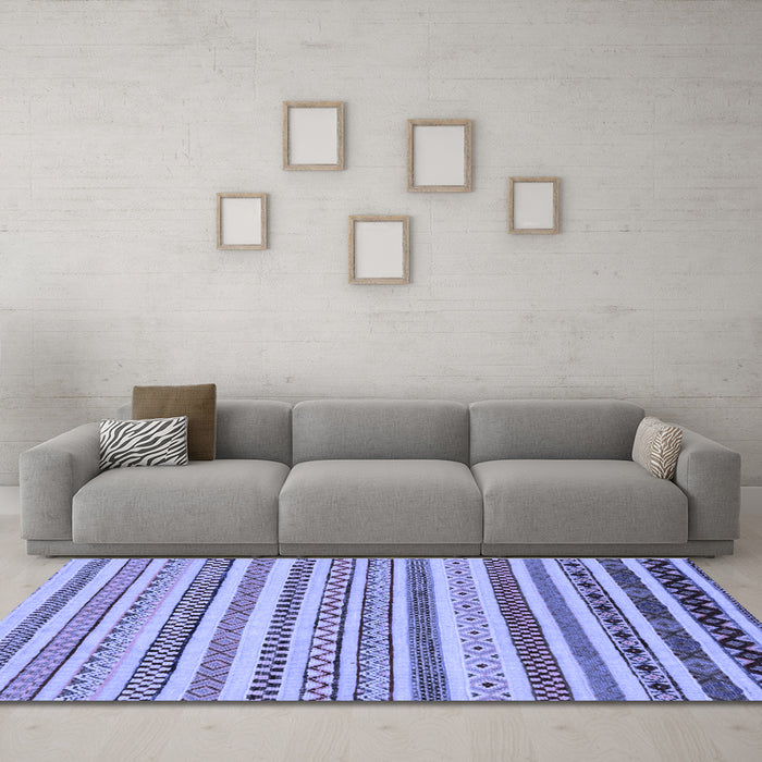 Machine Washable Abstract Blue Modern Rug in a Living Room, wshabs2230blu