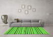 Machine Washable Abstract Green Modern Area Rugs in a Living Room,, wshabs2231grn