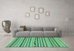 Machine Washable Abstract Turquoise Modern Area Rugs in a Living Room,, wshabs2231turq