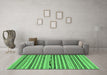 Machine Washable Abstract Emerald Green Modern Area Rugs in a Living Room,, wshabs2231emgrn