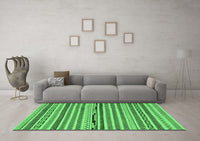 Machine Washable Abstract Emerald Green Modern Rug, wshabs2231emgrn