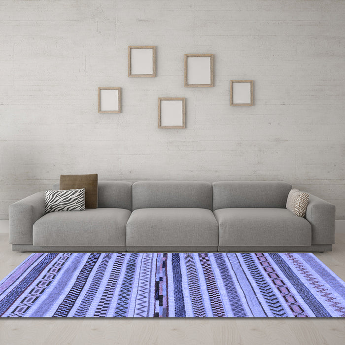 Machine Washable Abstract Blue Modern Rug in a Living Room, wshabs2231blu