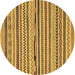 Round Abstract Brown Modern Rug, abs2231brn