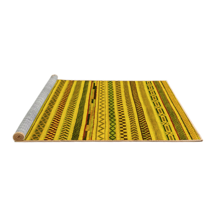 Sideview of Machine Washable Abstract Yellow Modern Rug, wshabs2231yw