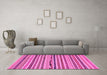 Machine Washable Abstract Pink Modern Rug in a Living Room, wshabs2231pnk