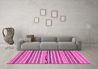 Machine Washable Abstract Pink Modern Rug, wshabs2231pnk