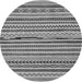 Round Machine Washable Abstract Gray Modern Rug, wshabs2231gry