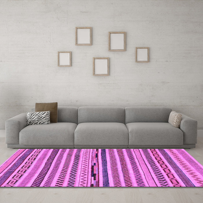 Machine Washable Abstract Purple Modern Area Rugs in a Living Room, wshabs2231pur