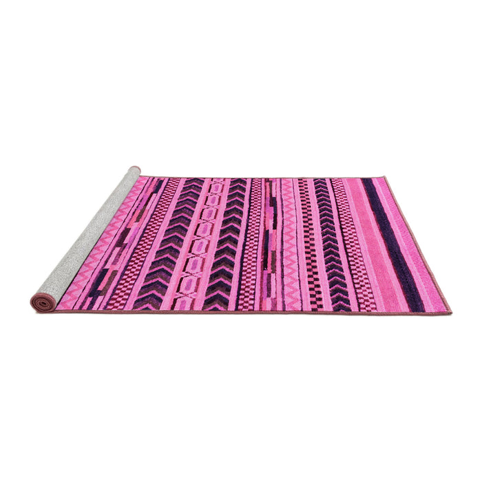 Sideview of Machine Washable Abstract Pink Modern Rug, wshabs2232pnk