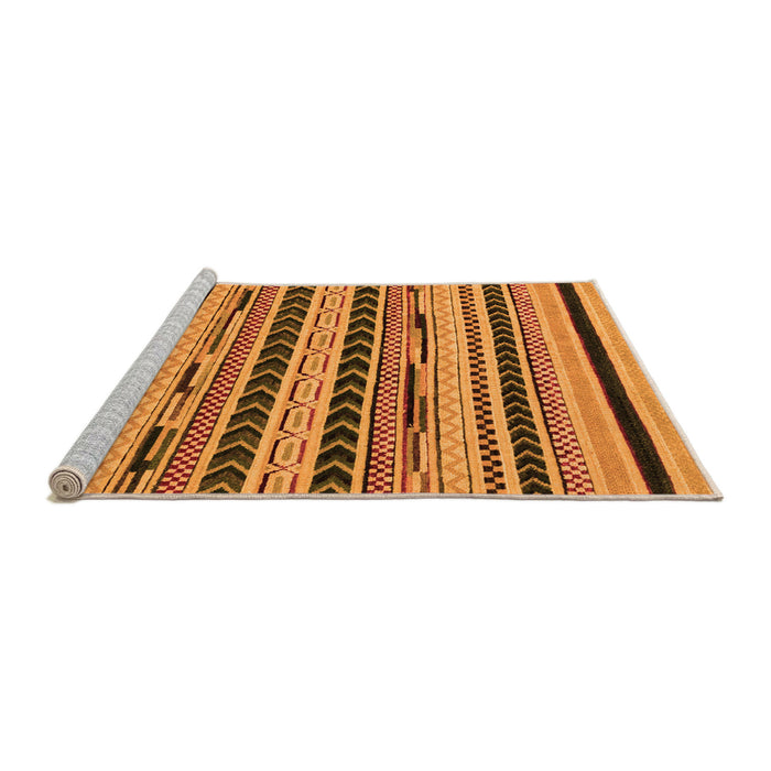Sideview of Machine Washable Abstract Orange Modern Area Rugs, wshabs2232org