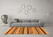 Machine Washable Abstract Orange Modern Area Rugs in a Living Room, wshabs2232org