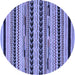 Round Machine Washable Abstract Blue Modern Rug, wshabs2232blu