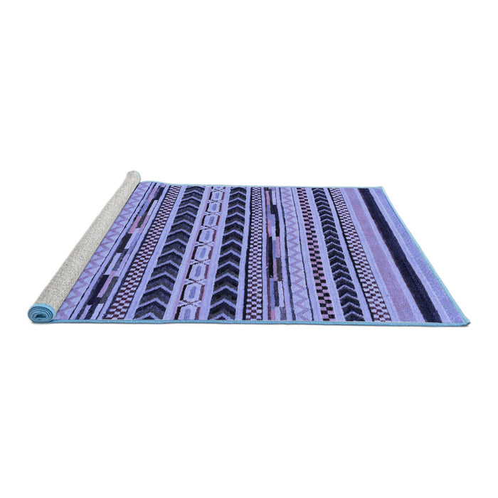Sideview of Machine Washable Abstract Blue Modern Rug, wshabs2232blu
