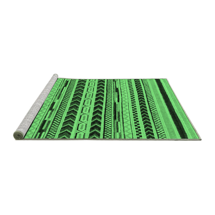 Sideview of Machine Washable Abstract Emerald Green Modern Area Rugs, wshabs2232emgrn