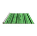 Sideview of Machine Washable Abstract Emerald Green Modern Area Rugs, wshabs2232emgrn