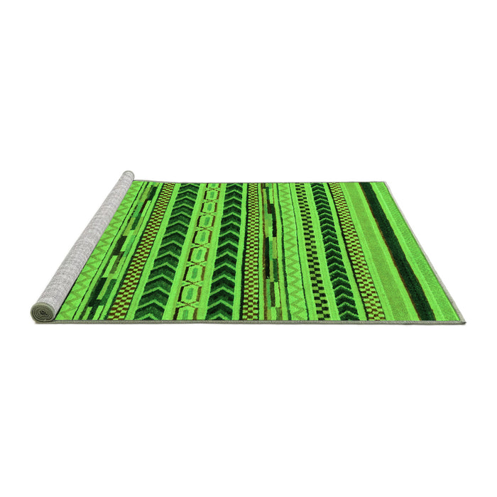 Sideview of Machine Washable Abstract Green Modern Area Rugs, wshabs2232grn