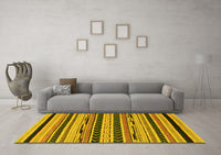 Machine Washable Abstract Yellow Modern Rug, wshabs2232yw