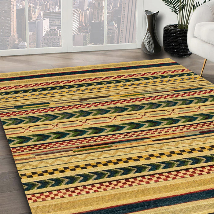 Abstract Reddish Brown Modern Rug in Family Room, abs2232