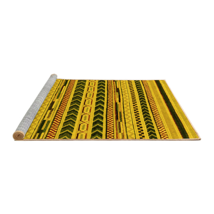 Sideview of Machine Washable Abstract Yellow Modern Rug, wshabs2232yw