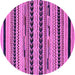 Round Abstract Purple Modern Rug, abs2232pur