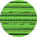 Round Abstract Green Modern Rug, abs2232grn