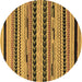 Round Abstract Brown Modern Rug, abs2232brn