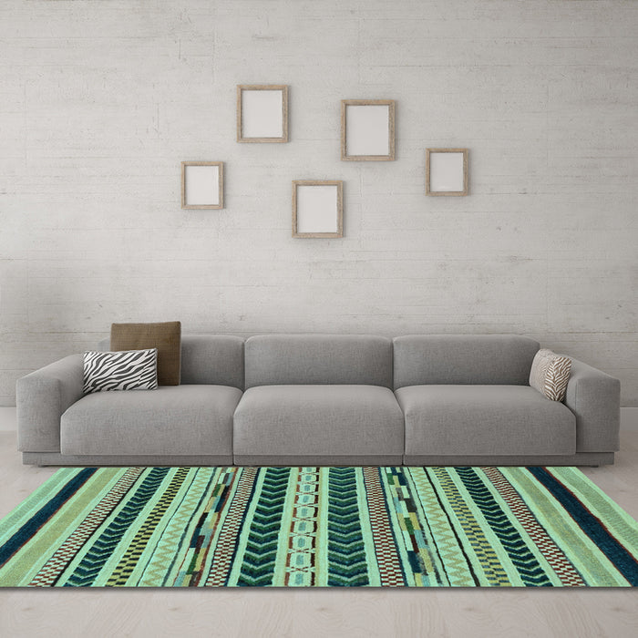 Machine Washable Abstract Light Blue Modern Rug in a Living Room, wshabs2232lblu