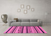 Machine Washable Abstract Pink Modern Rug in a Living Room, wshabs2232pnk