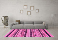 Machine Washable Abstract Pink Modern Rug, wshabs2232pnk