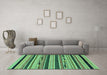 Machine Washable Abstract Turquoise Modern Area Rugs in a Living Room,, wshabs2232turq