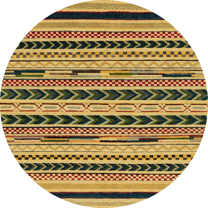 Round Abstract Reddish Brown Modern Rug, abs2232