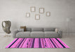 Machine Washable Abstract Purple Modern Area Rugs in a Living Room, wshabs2232pur