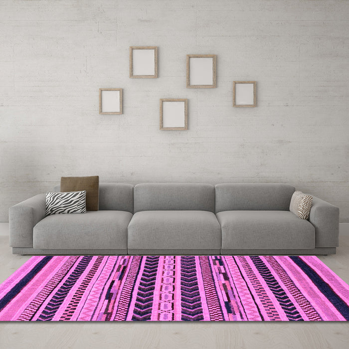 Machine Washable Abstract Purple Modern Area Rugs in a Living Room, wshabs2232pur
