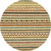 Round Abstract Chrome Gold Yellow Modern Rug, abs2233