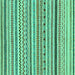 Square Abstract Turquoise Modern Rug, abs2233turq