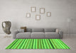 Machine Washable Abstract Green Modern Area Rugs in a Living Room,, wshabs2233grn