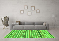 Machine Washable Abstract Green Modern Rug, wshabs2233grn