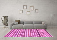 Machine Washable Abstract Pink Modern Rug, wshabs2233pnk