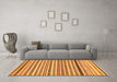 Machine Washable Abstract Orange Modern Area Rugs in a Living Room, wshabs2233org