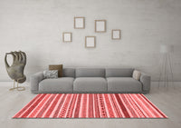 Machine Washable Abstract Red Modern Rug, wshabs2233red