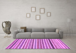 Machine Washable Abstract Purple Modern Area Rugs in a Living Room, wshabs2233pur