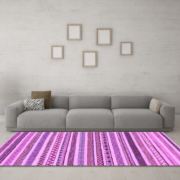 Machine Washable Abstract Purple Modern Area Rugs in a Living Room, wshabs2233pur