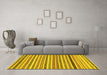 Machine Washable Abstract Yellow Modern Rug in a Living Room, wshabs2233yw