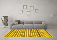 Machine Washable Abstract Yellow Modern Rug, wshabs2233yw