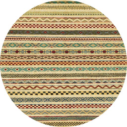 Round Machine Washable Abstract Chrome Gold Yellow Rug, wshabs2233