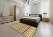 Machine Washable Abstract Chrome Gold Yellow Rug in a Bedroom, wshabs2233