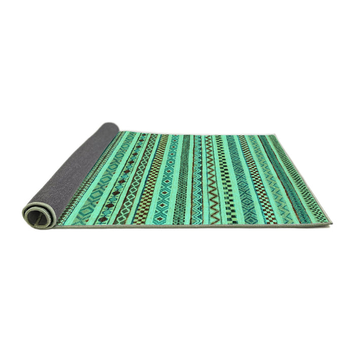 Sideview of Abstract Turquoise Modern Rug, abs2233turq